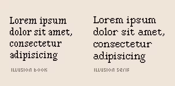 Illusion Book 和 Illusion Serif 的对比